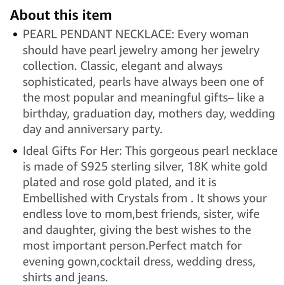 NWOT Pearl Pendant Necklace - Picture 2 of 7